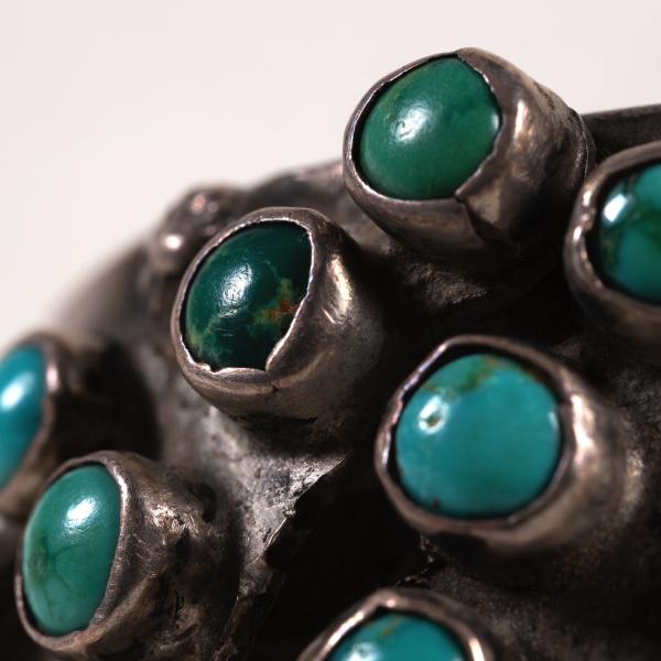 Navajo bracelet made of silver and turquoise stones