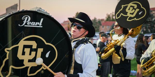 CU Marching Band before a football game